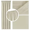 Zasłona jasnobeżowa z tkaniny welurowej 260x280 cm tunel Dora