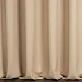 Zasłona szyta na flexach beżowa z miękkiej tkaniny o naturalnym splocie w stylu ekologicznym