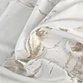 Zasłona welwetowa biało, złocista zdobiona marmurkiem 140x270 cm taśma - MOLLY