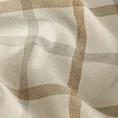 Zasłona szyta na taśmie 5 cm jasnobeżowa z tkaniny o jodełkowym splocie z wzorem kraty