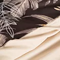 Pościel 140x200 cm z mikrofibry kolor ciemnobrązowy, beżowy z nadrukiem egzotycznych liści RODOS Design 91
