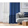 Zasłona welwetowa granatowa zdobiona falbanami 140x250 taśma - CHARLOTTE 1