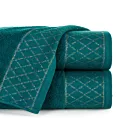 Ręcznik kąpielowy 50x90 cm bawełniany kolor ciemnoturkusowy zdobiony wzorem geometrycznym 500 g/m2 LAYLA