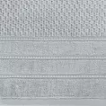 Ręcznik do rąk 30x50 cm bawełniany kolor srebrny z ozdobną bordiurą w paseczki 500 g/m2 ADORE