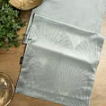 Bieżnik na stół popielato, złoty 35x140 cm welwetowy BLINK 14 z dużym wzorem wachlarzy w stylu art deco
