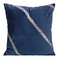 Poszewka na poduszkę 45x45 cm welwetowa granatowa z nadrukiem błyszczących pasów BLINK 34