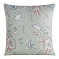 Poszewka na poduszkę 45x45 cm zielono, różowa zdobiona kwiatowym printem FLORE 5