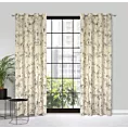 Zasłona kremowo ze złotym nadrukiem przecierki 140x250 cm przelotka - TONIA