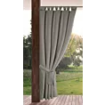 Zasłona srebrna z wodoodpornej tkaniny idealna do ogrodu i na taras 155x220 cm szelki/rzep - GARDEN