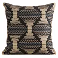 Poszewka na poduszkę 45x45 cm z tkaniny wodoodpornej czarno, beżowa idealna na taras oraz balkon zdobiona nadrukiem geometrycznym GARDEN