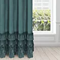 Zasłona welwetowa morska zdobiona falbanami 140x250 przelotka - CHARLOTTE 1