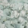 Zasłona miętowo, kremowa z motywem malowanych magnolii 140x250 cm przelotka - GRACJA