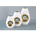 Wazon ceramiczny MIRA z otworem biało-złoty