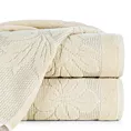 Ręcznik kąpielowy 70x140 cm bawełniany kolor beżowy z wytłaczaną bordiurą w kwiaty 500 g/m2 ROSE