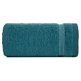Ręcznik kąpielowy 70x140 cm bawełniany kolor morski zero twist z bordiurą w paski 400 g/m2 RIKI