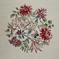 Obrus naturalno, czerwony 140x180 cm gobelinowy z motywem kwiatowym