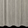 Firana szyta na flexach kremowa z tkaniny w pionowe, cienkie pasy, wykończona obciążnikiem