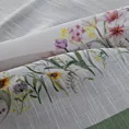 Obrus naturalno, zielony 140x220 cm SUMMER 9 zdobiony nadrukiem letnich kwiatów