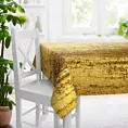 Obrus szyty złoty z miękkiej tkaniny welwetowej z efektem kreszowania
