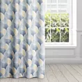 Zasłona szaro, żółta dimout z geometrycznym wzorem 140x250 cm przelotka - ASETA
