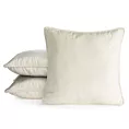 Poszewka na poduszkę 45x45 cm welwetowa, kremowa z ozdobną wypustką VELVET 147 Eurofirany Premium