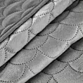 Narzuta welwetowa srebrna 220x240 cm pikowana metodą hot press z motywem rybiej łuski ARIEL Eurofirany Classic