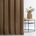 Zasłona szyta na flexach brązowa z miękkiej tkaniny welwetowej