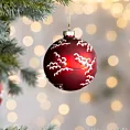 Szklana bombka ręcznie zdobiona wzorem jarzębiny