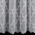 Tkanina firanowa matowa etamina zdobiona ornamentowym haftem na całej powierzchni
