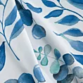Zasłona biała w niebieskie liście 140x250 cm przelotka - ROSALI