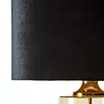 Lampa stołowa do pokoju czarna IAN z transparentnego szkła z błyszczącym welwetowym abażurem
