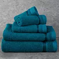 Ręcznik do rąk 40x60 cm bawełniany kolor turkusowy z bordiurą w paski 500 g/m2 ABBIE