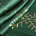 Obrus świąteczny 85x85 cm ciemnozielono, szampański welwetowy zdobiony śnieżynkami