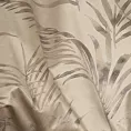Zasłona beżowo, szampańska zdobiona nadrukiem liści palm z welwetu 135x270 cm przelotka - DEBRA