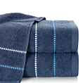 Ręcznik kąpielowy 70x140 cm bawełniany kolor granatowy z kontrastującymi paseczkami 500 g/m2 SUZI