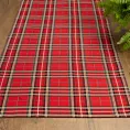Bieżnik na stół czerwony 40x180 cm gobelinowy LOOK świąteczny w kratę