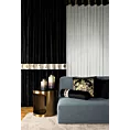Zasłona szyta na taśmie 5 cm SAFARI czarna z miękkiej welwetowej tkaniny z połyskiem
