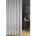 Firana szyta na taśmie 5 cm jasnoszara z miękkiej tkaniny o lekkim splocie i delikatnym połysku, wykończona obciążnikiem
