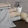 Ręcznik kąpielowy 50x90 cm bawełniany kolor srebrny z ozdobną bordiurą 400 g/m2 MELANIE