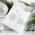Ręcznik kąpielowy świąteczny 70x140 cm bawełniany kolor biały 450 g/m2 SANTA