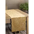 Bieżnik na stół miodowo, złoty 35x140 cm welwetowy BLINK 15 z delikatnymi gałązkami