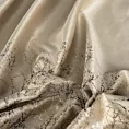 Zasłona welwetowa beżowo, szampańska zdobiona błyszczącym nadrukiem 140x250 cm przelotka - TORI