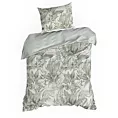 Pościel 140x200 cm bawełniana kolor biały, miętowy z wzorem egzotycznych liści SPRING 48
