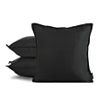 Poszewka na poduszkę 45x45 cm czarna z żakardowej tkaniny z ozdobną wypustką LUNA
