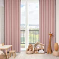Zasłona różowa w motylki 140x250 cm przelotka - WENDY
