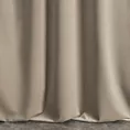 Zasłona szyta na taśmie 5 cm ENYA ciemnobeżowa z miękkiej półmatowej tkaniny welwetowej