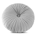 Poduszka okragła średnica 40 cm welwetowa srebrna pikowana VELVET 68