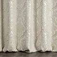 Zasłona szyta na taśmie 5 cm CASSIA kremowo srebrna z ekskluzywnej tkaniny o wypukłym wzorze ornamentowym i delikatnym połysku Italissima Eva Minge