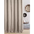 Zasłona szyta na flexach jasnobrązowo beżowa z matowej tkaniny o grubym splocie z efektem melanżu