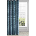 Zasłona welwetowa granatowa ze srebrnym wzorem 135x250 cm przelotka - MANDI